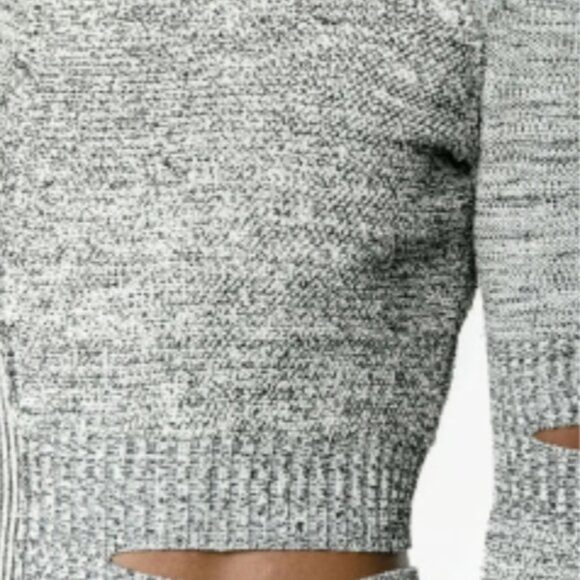 Spectacular Proenza Schoulder Gray Cutout Knit Geometric Midi Dress Size Large - Picture 9 of 9